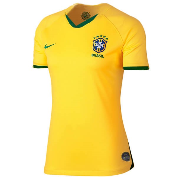 Camiseta Brasil Replica Primera Ropa Mujer 2019 Amarillo